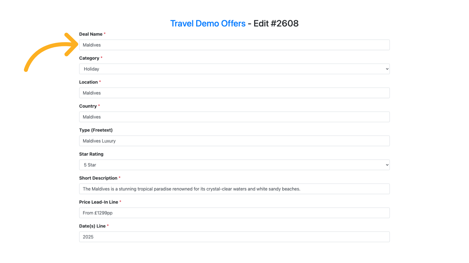 Give the offer a name