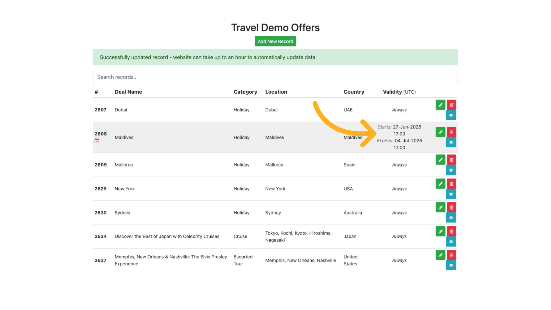 Here you can see the offer has now been added