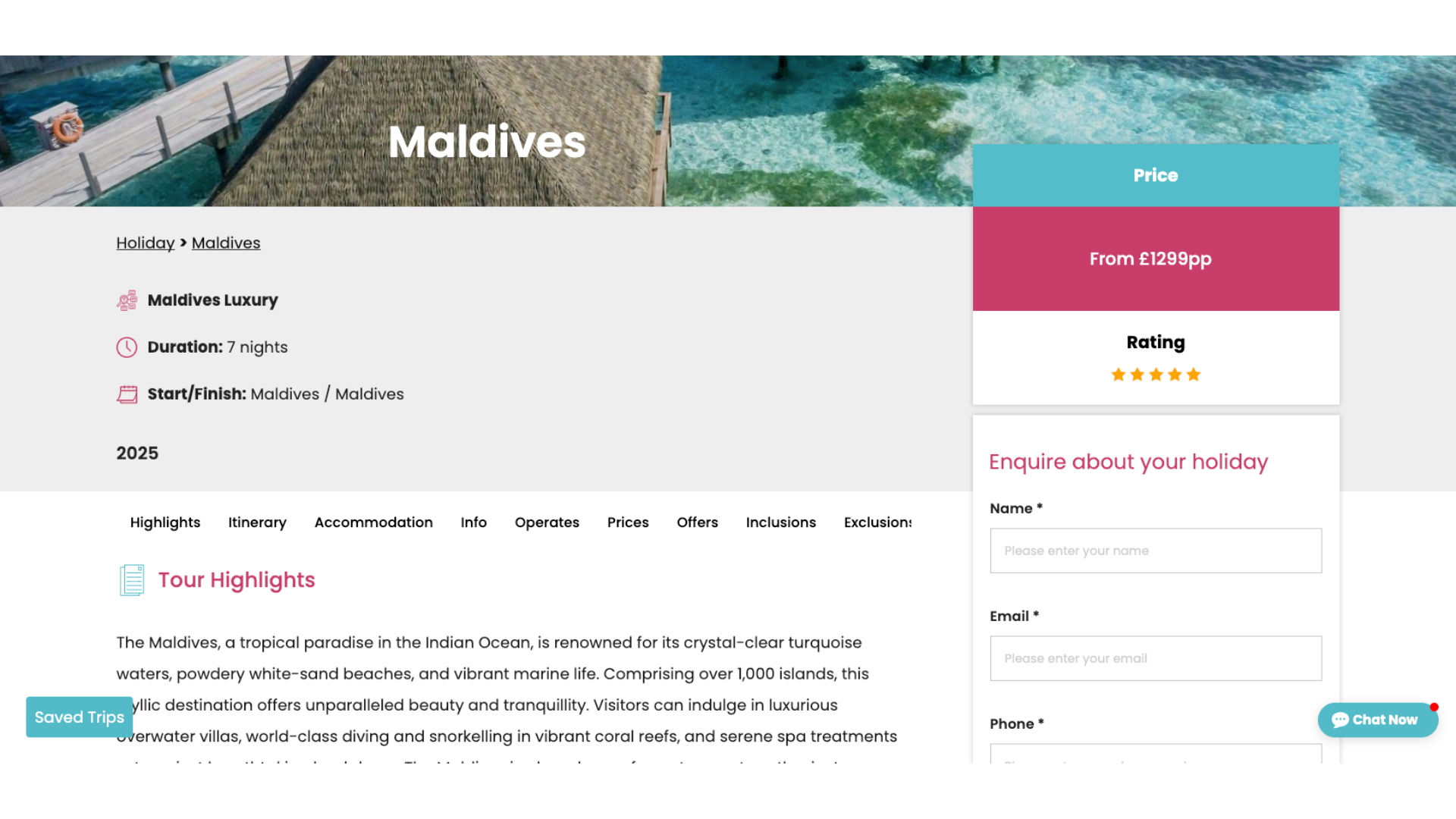 Click 'Maldives Luxury'