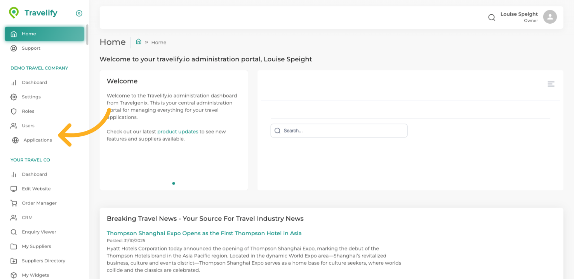 Open Applications Menu