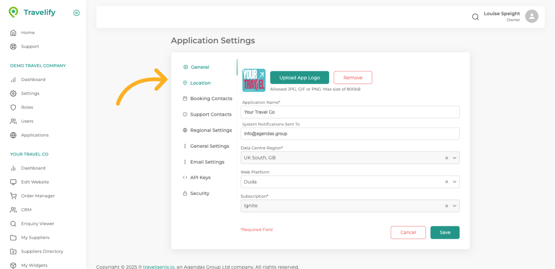 Select Location Option
