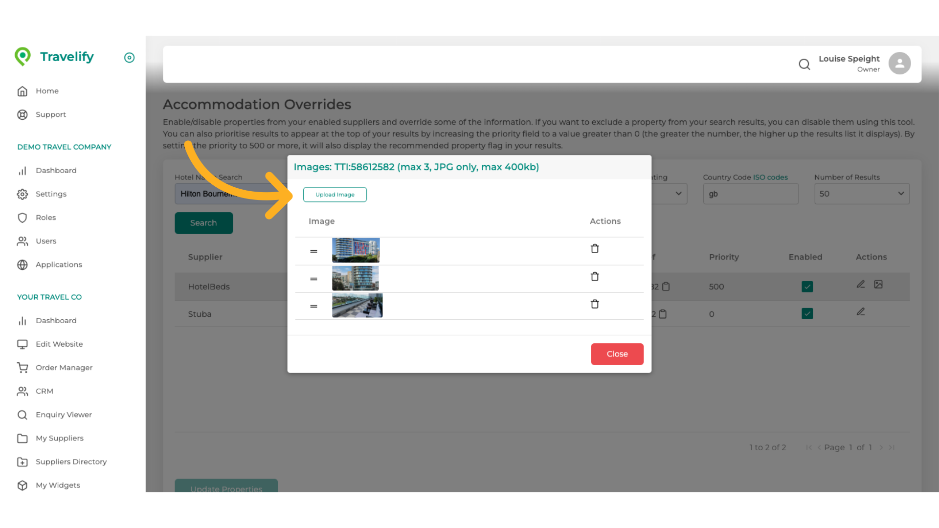 Click 'Upload Image'