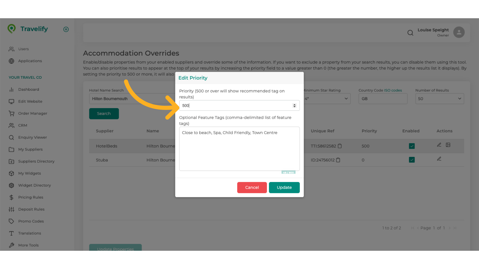 Select your desired Priority