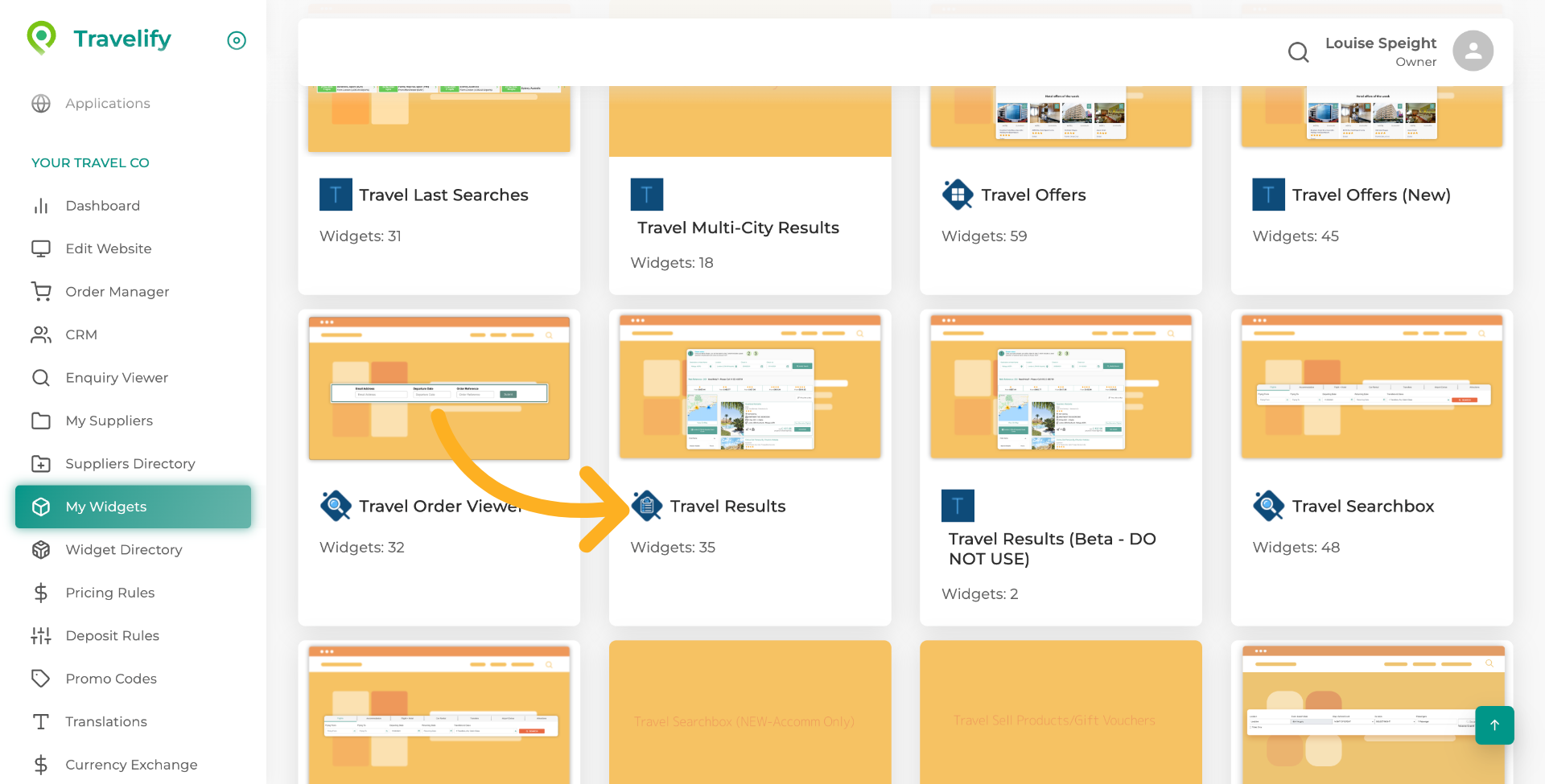 Navigate to Travel Results