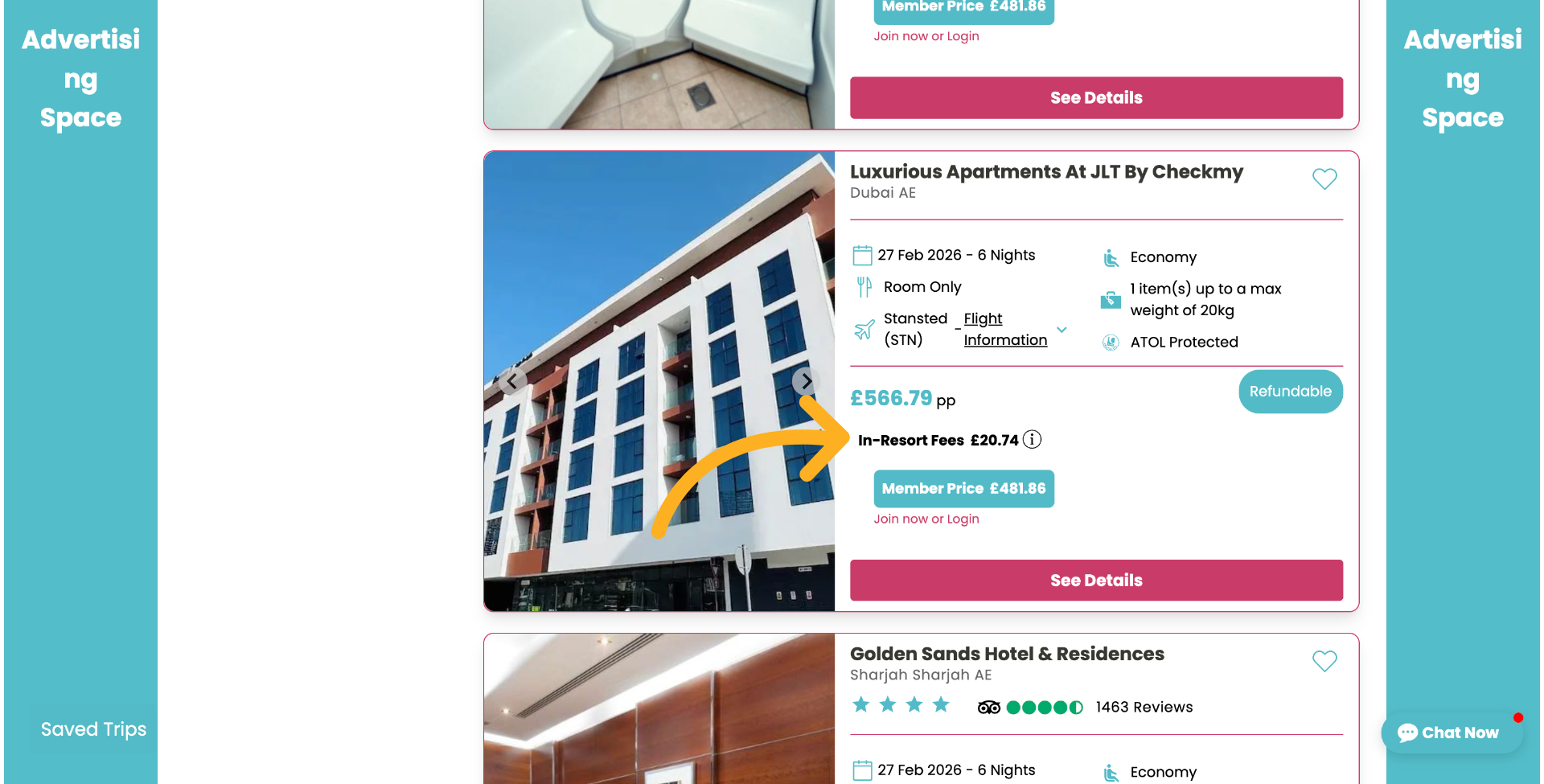 In-Resort fees label