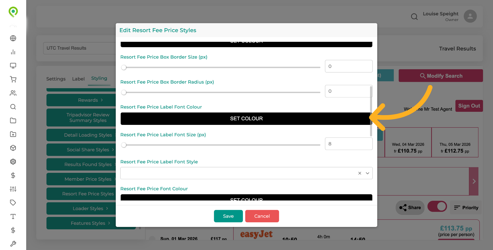 You can make styling changes as you wish