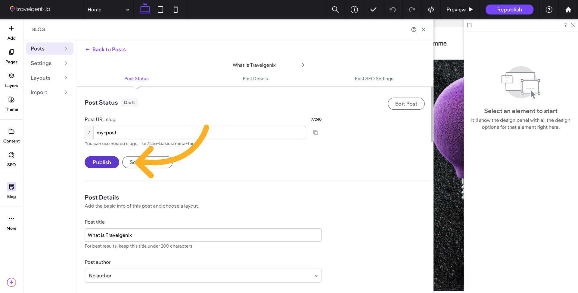 You now need to Publish the article for it to appear on your site