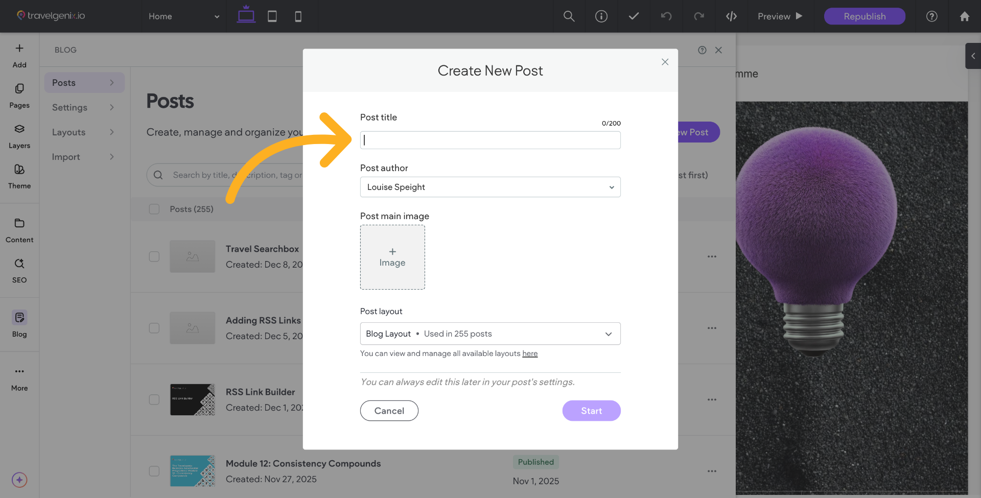 Select Post Title Field