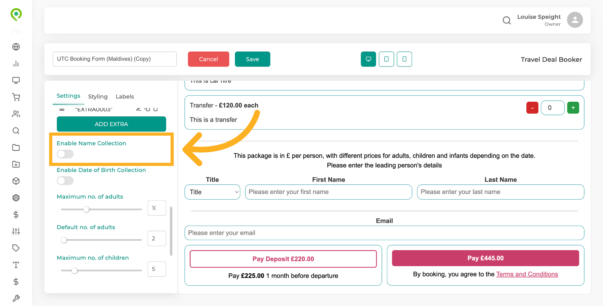 Enable Name Collection