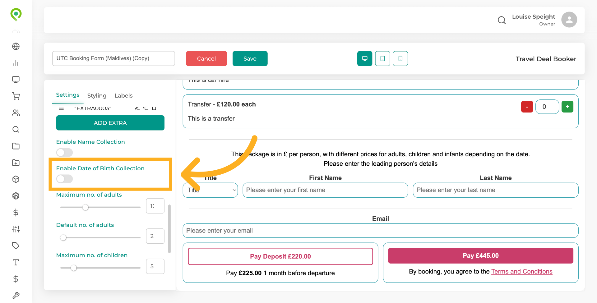 Enable Date Of Birth Collection