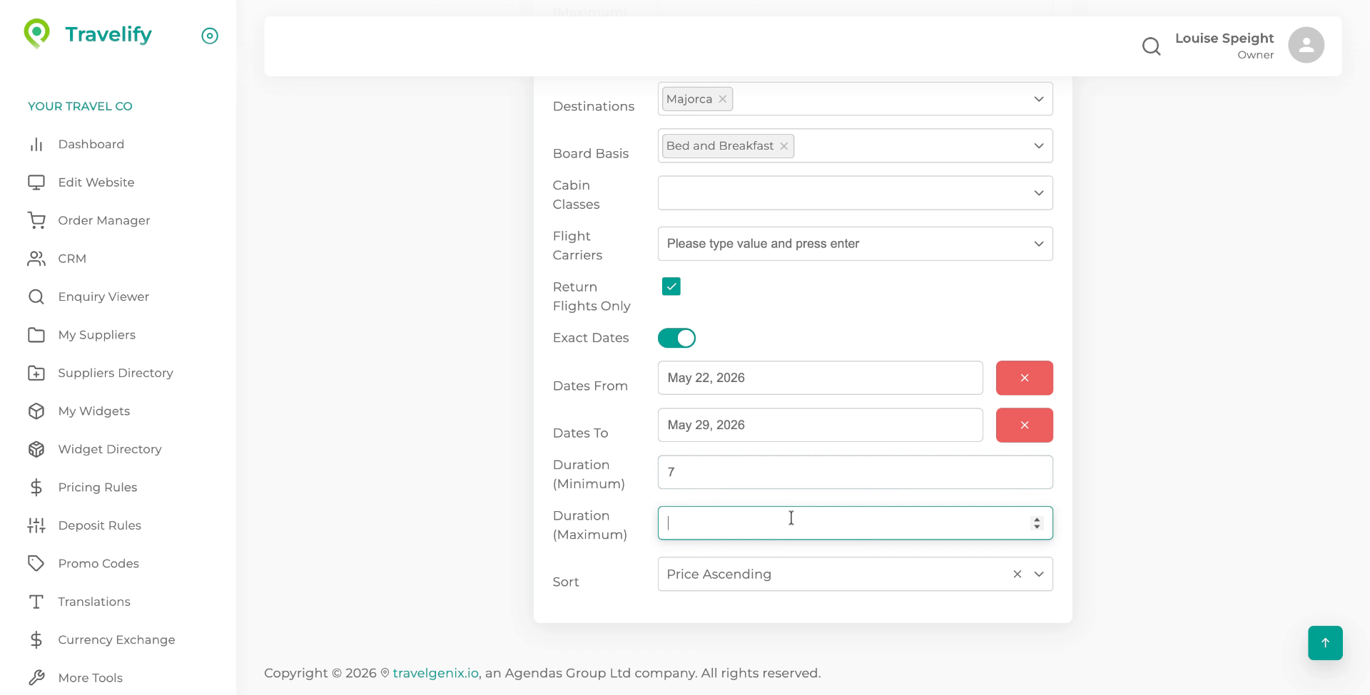 Enter Maximum Duration