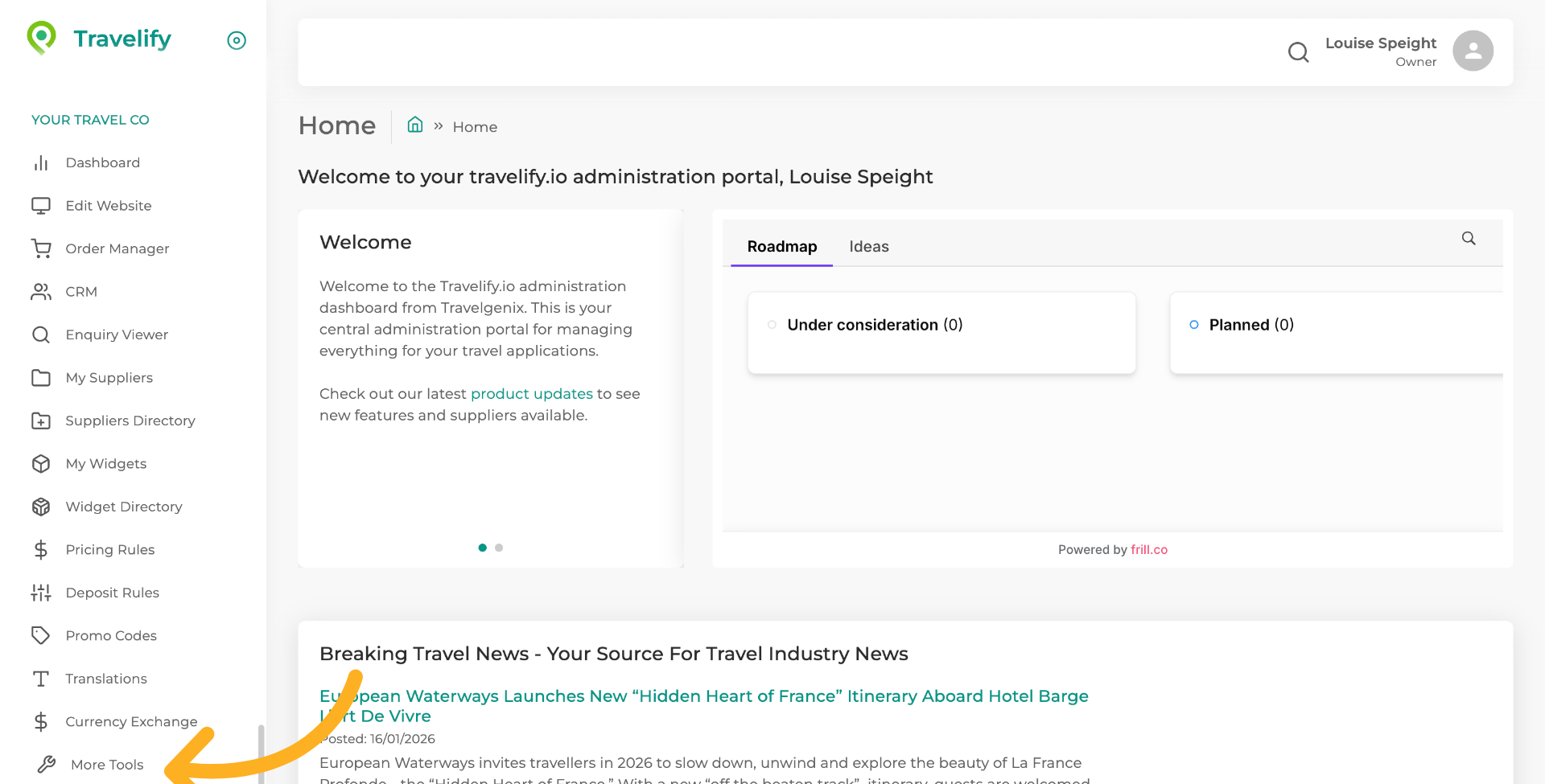 Click More Tools Menu