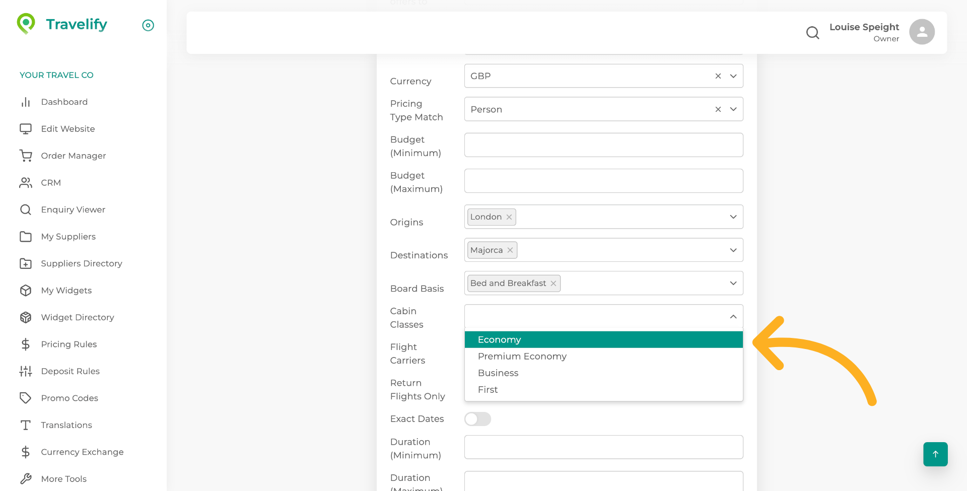 Make selection from the dropdown
