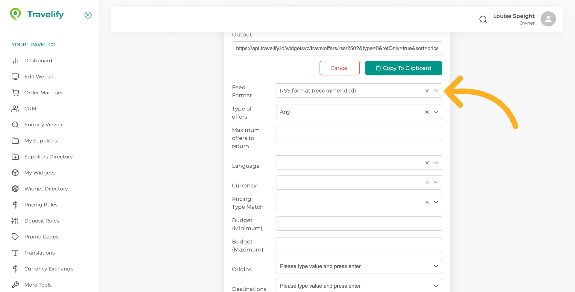 Open RSS Link Builder Tool