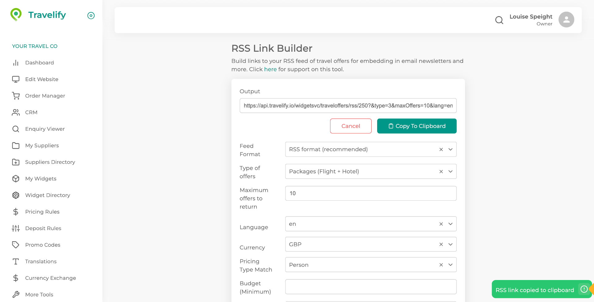 Return to RSS Link Builder