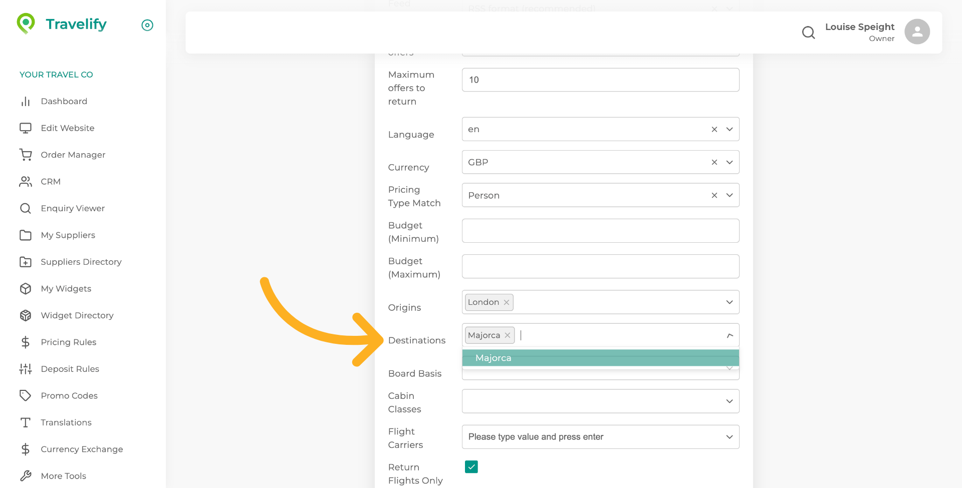 Navigate to Accommodation Type