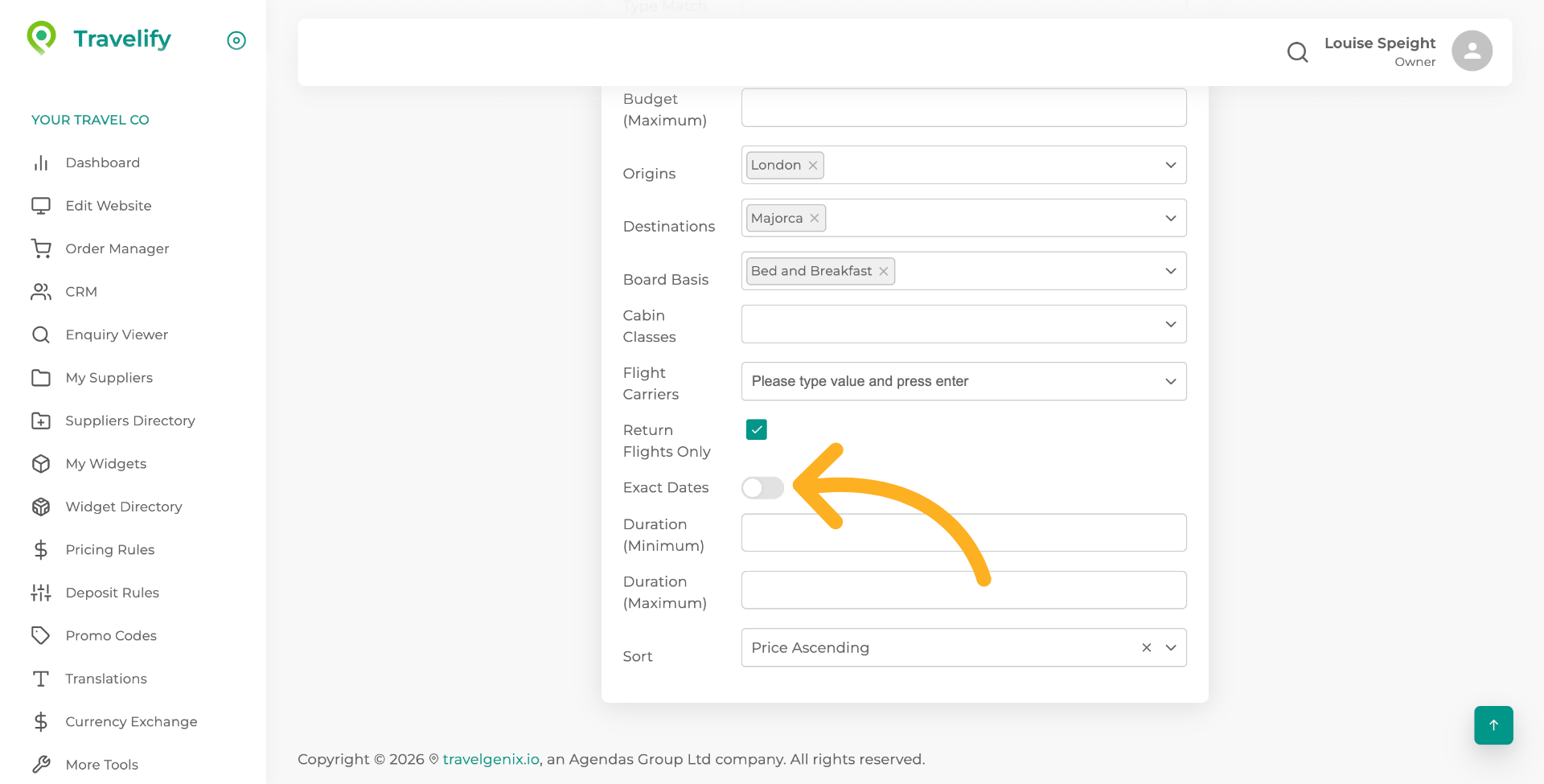 You can choose Exact dates here