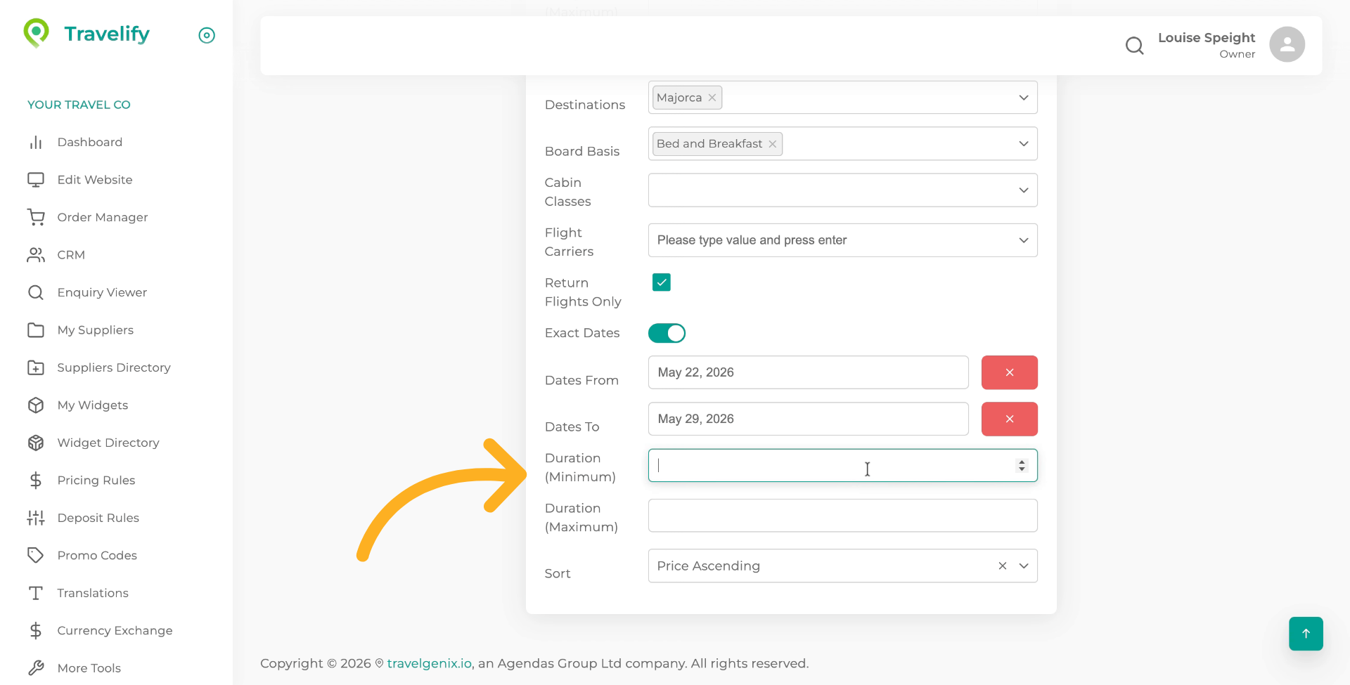 Enter Minimum Duration
