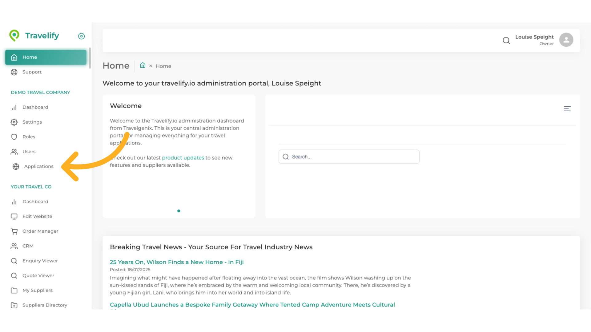 Click 'Applications'