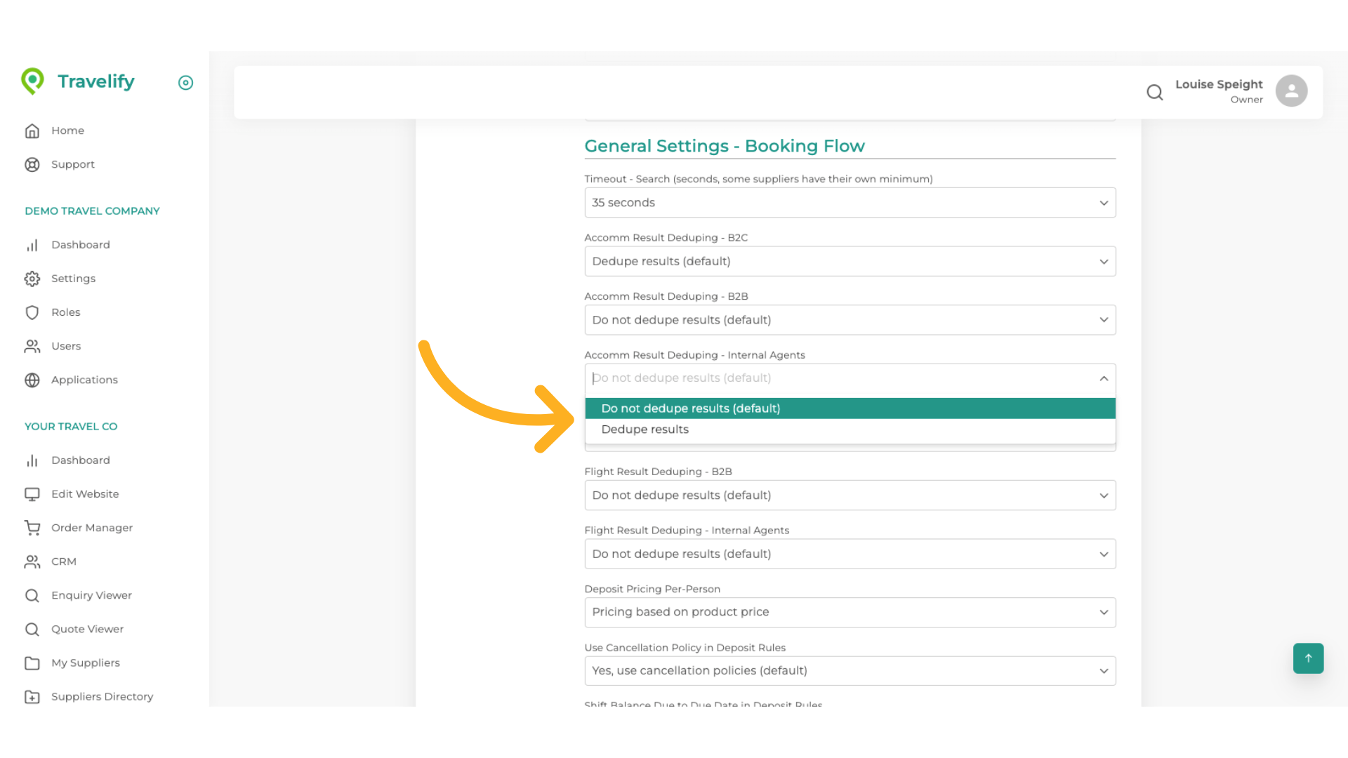 Make your selection from the dropdown
