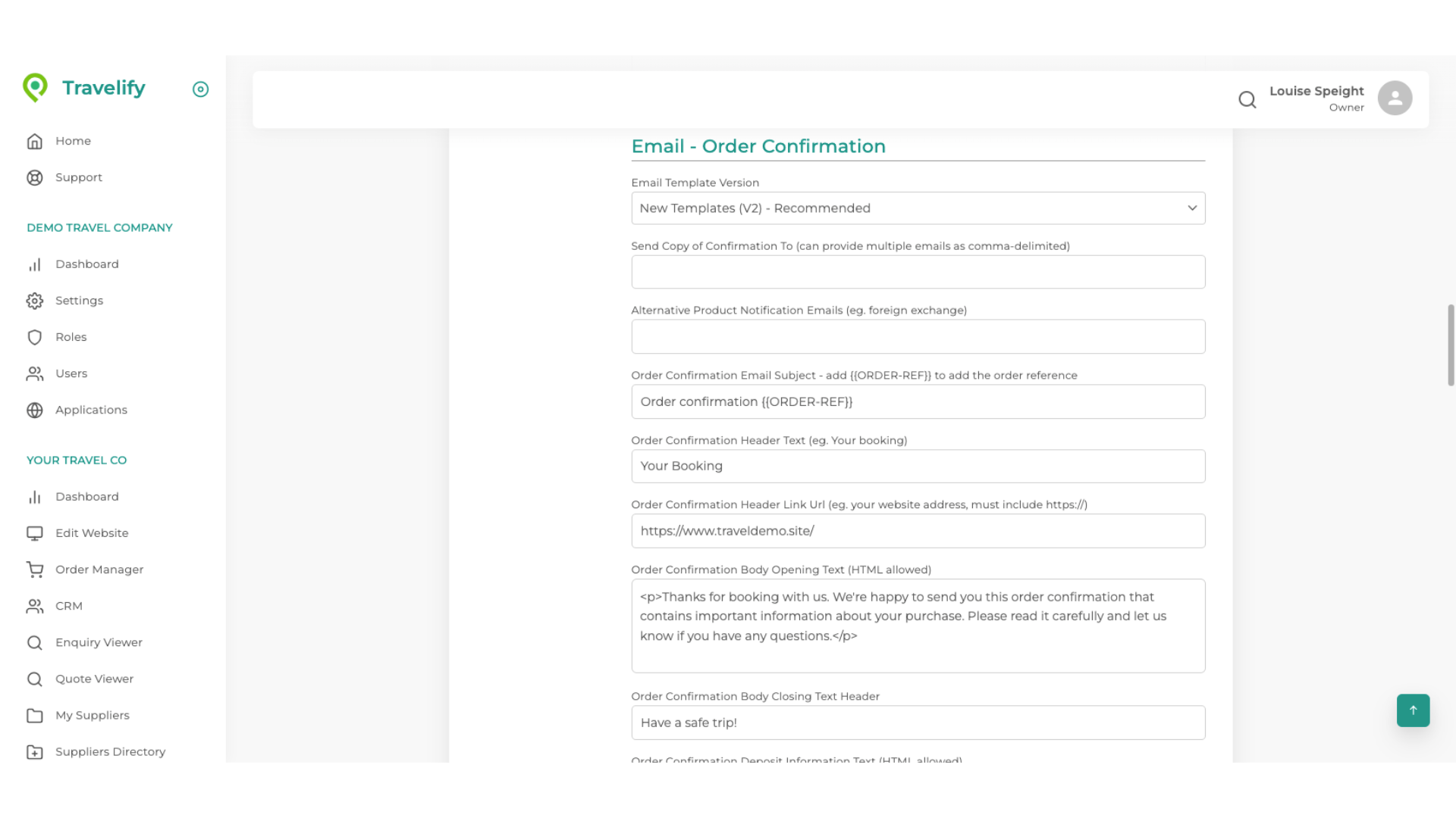 Order confirmation ...