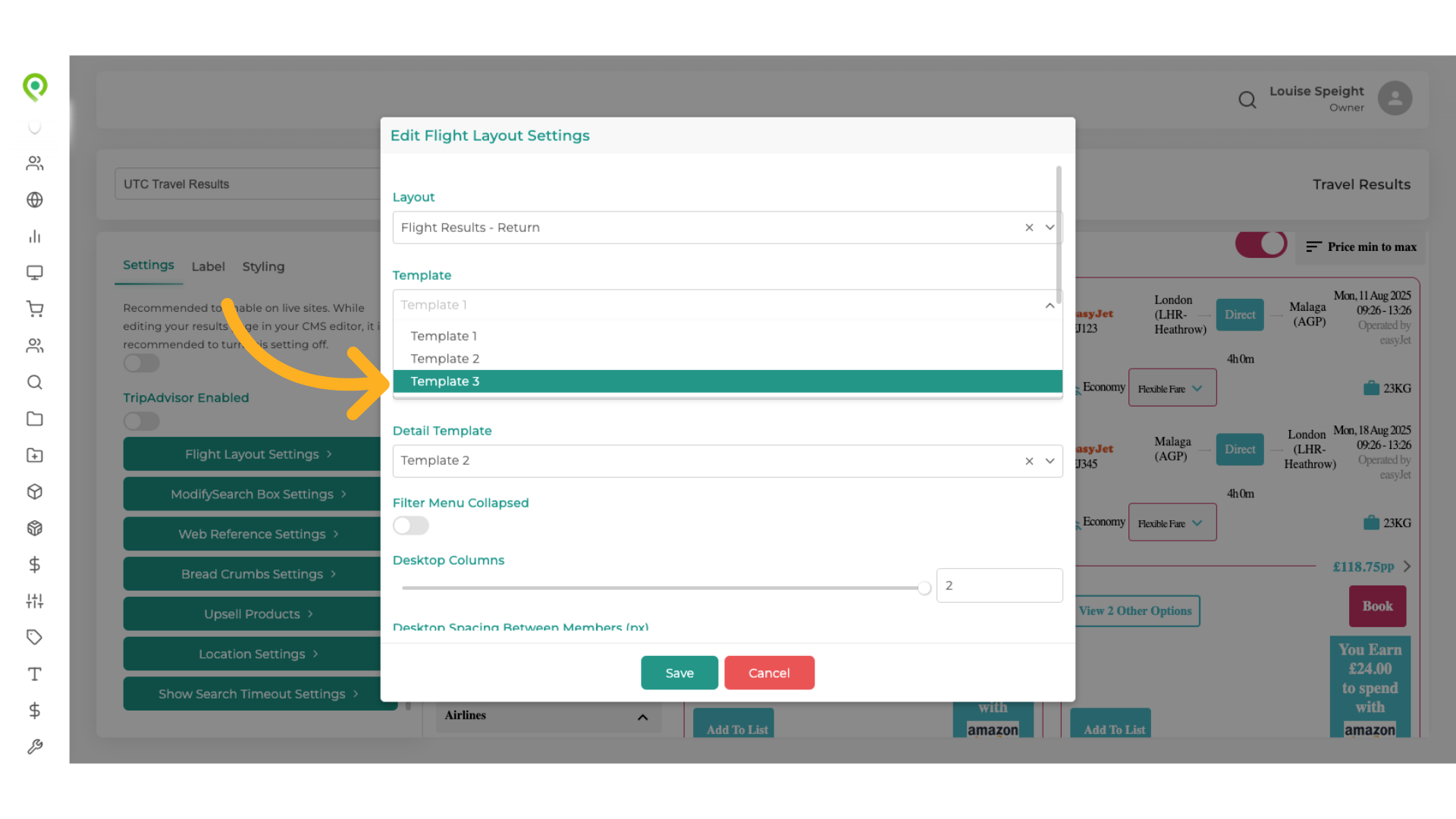 Click your new template