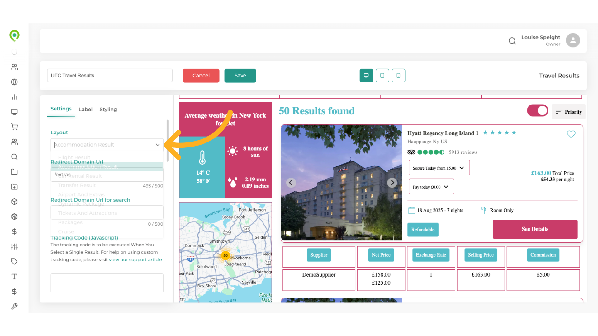 Click here to edit your Flight Results