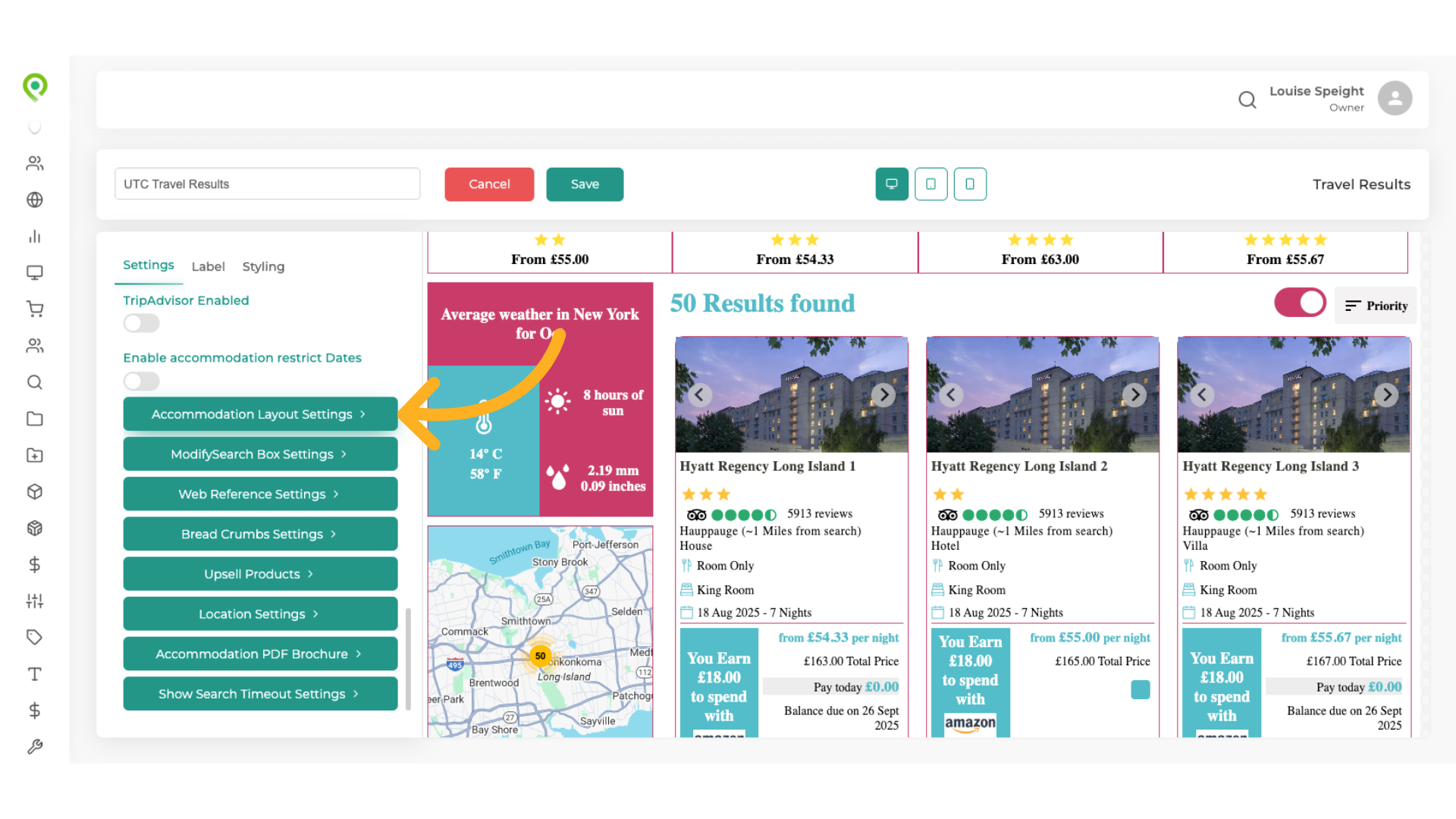 Click 'Accommodation Layout Settings'