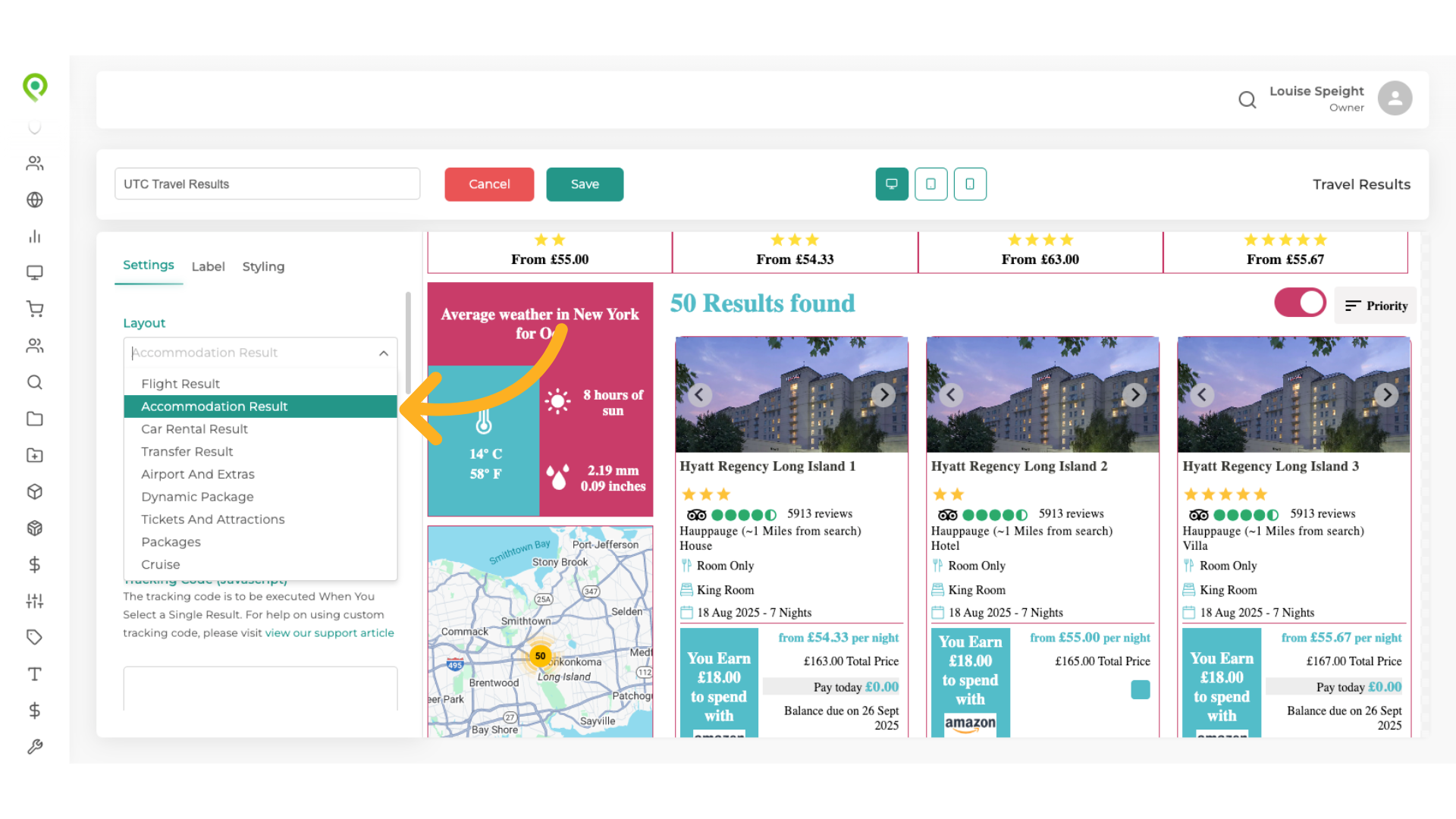 Click 'Accommodation Result'
