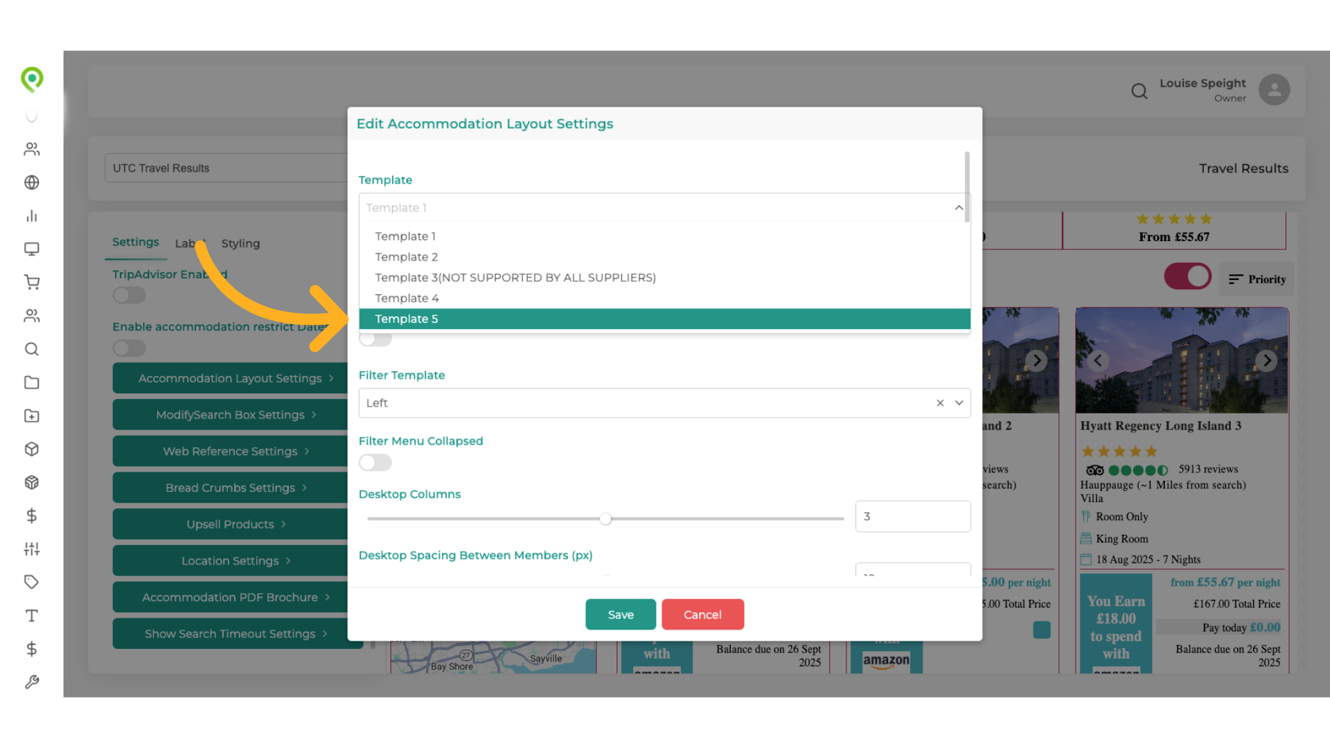 Click your chosen template