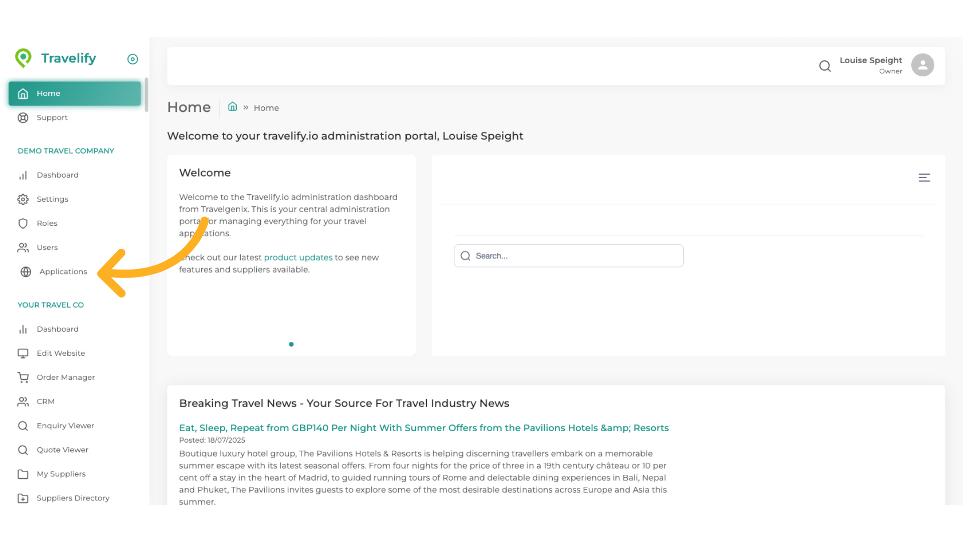 Click 'Applications'