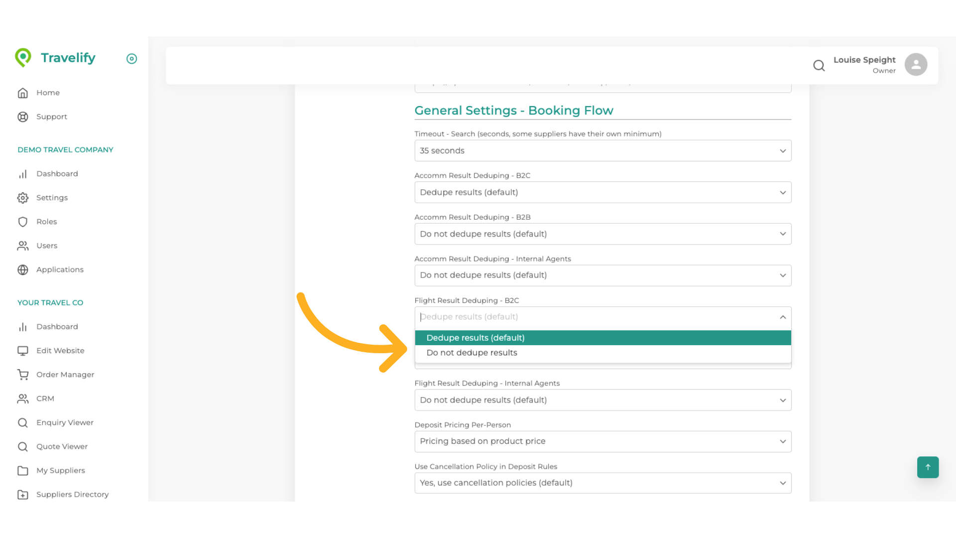 Make your selection from the dropdown