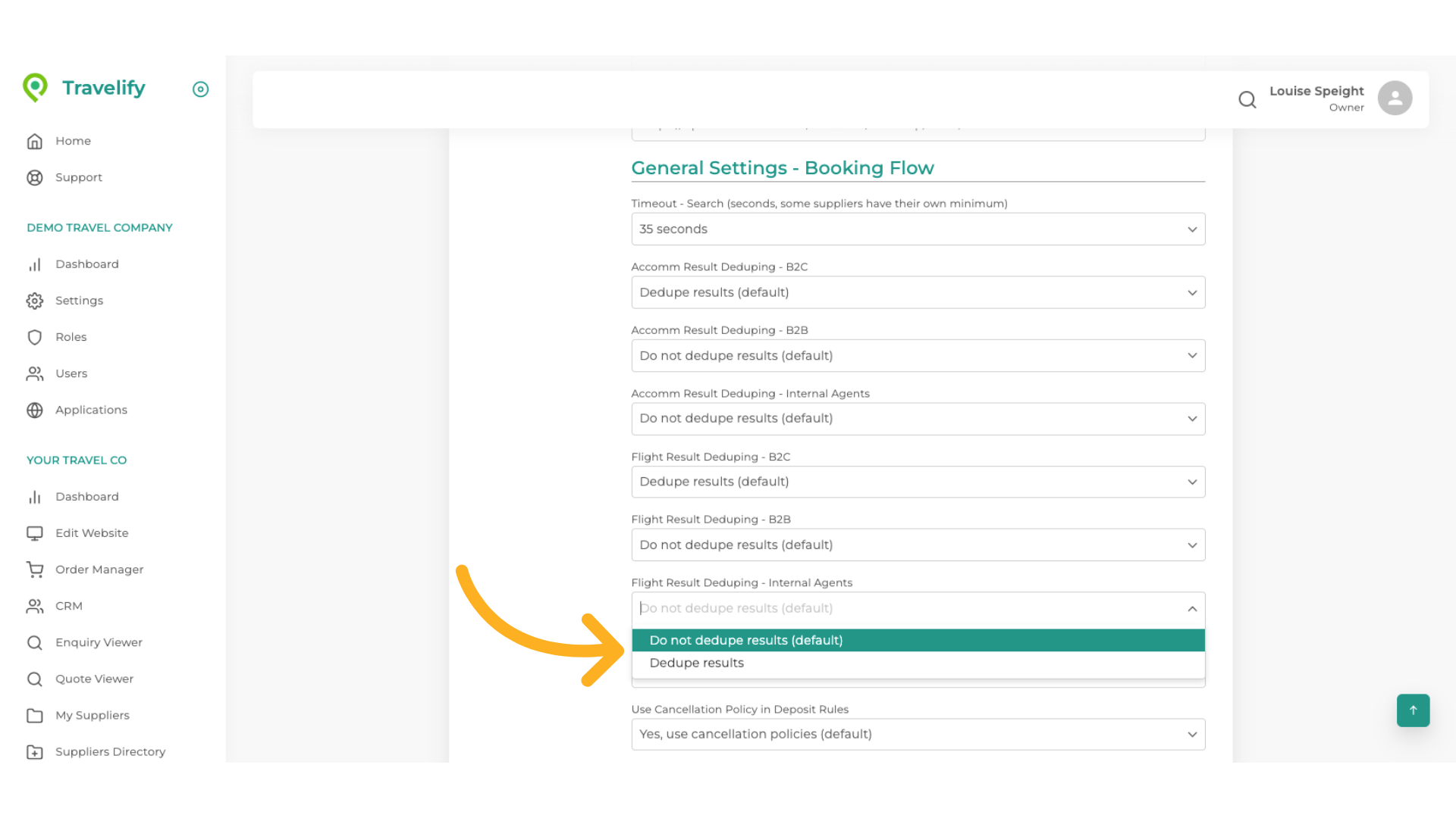 Make your selection from the dropdown