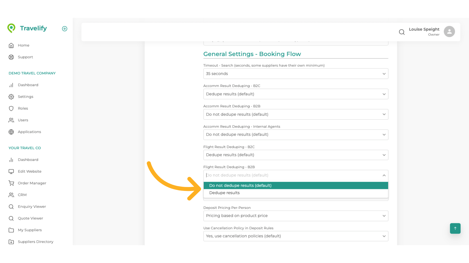 Make your selection from the dropdown