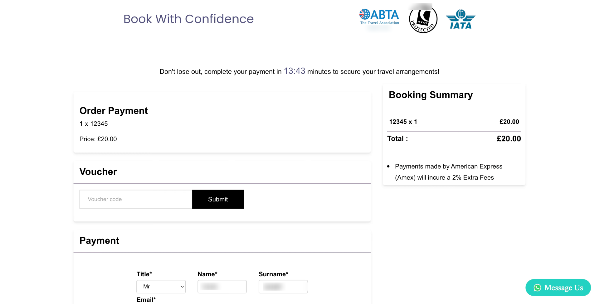 The customer will now be able to complete this form via your website