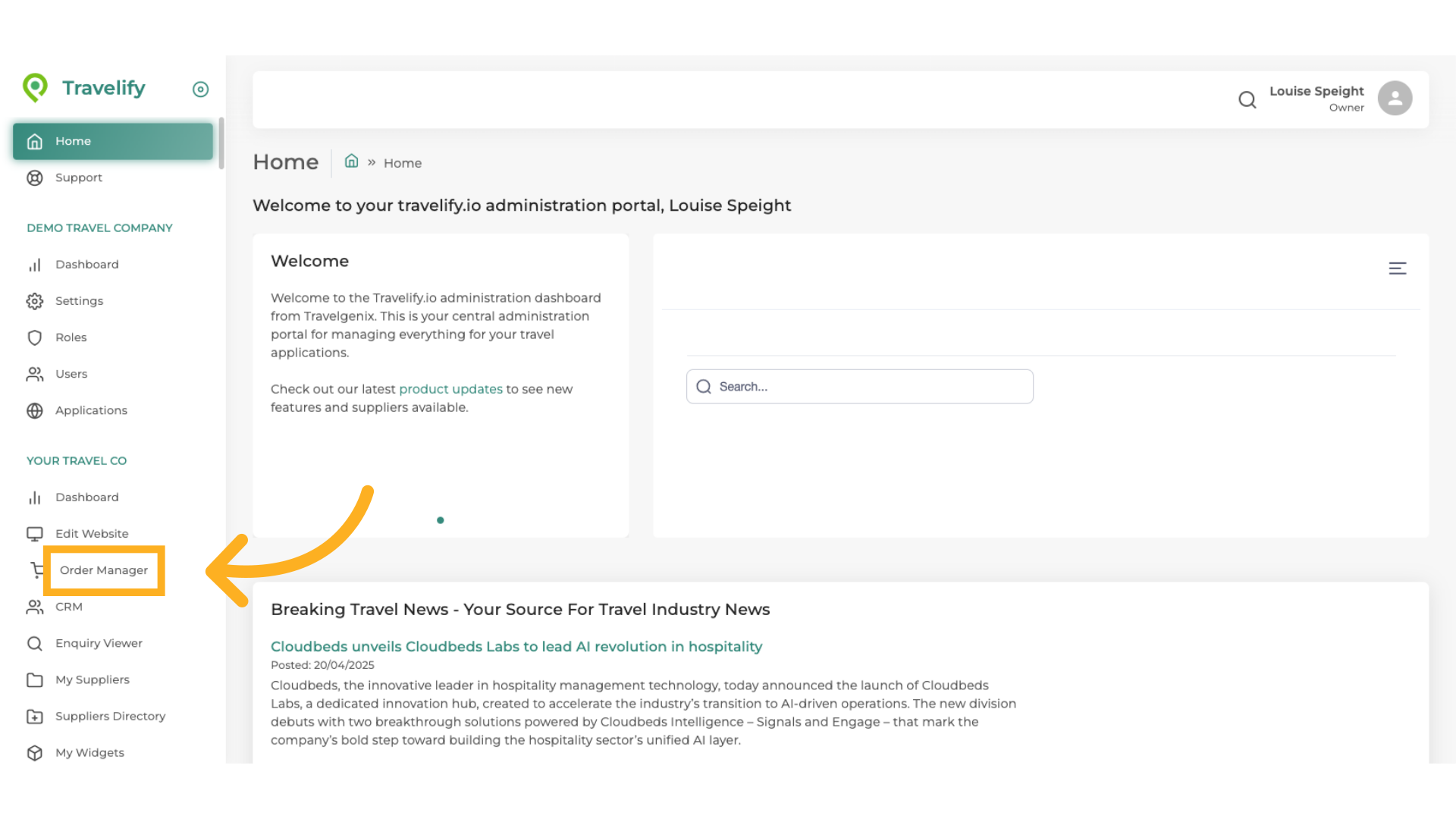 Click 'Order Manager'