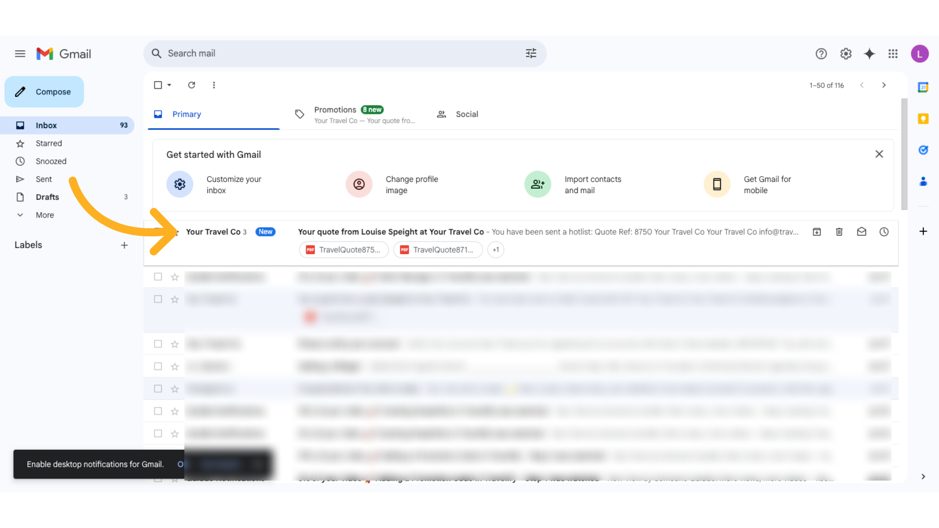 This is how your quote will arrive in your customers Inbox