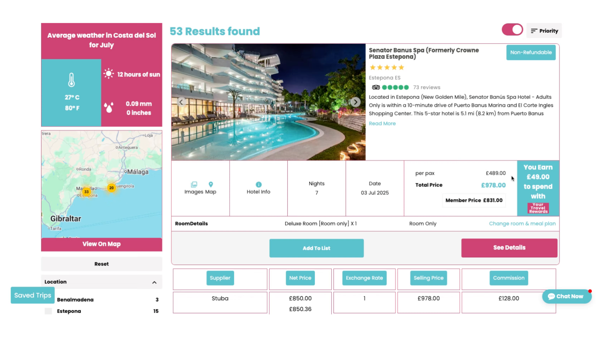 Once the results have populated we can now select the information we want to add to our quote