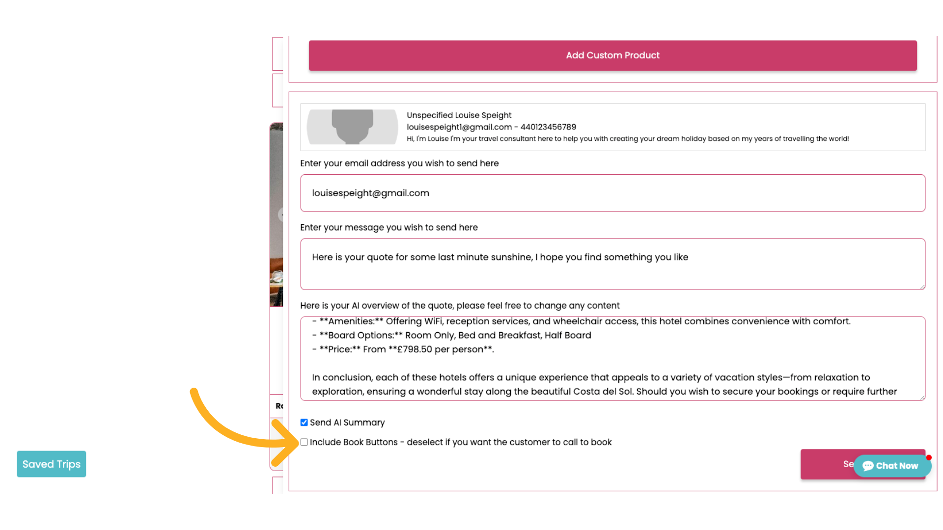 If you check this box then the customer will be able to book via the email