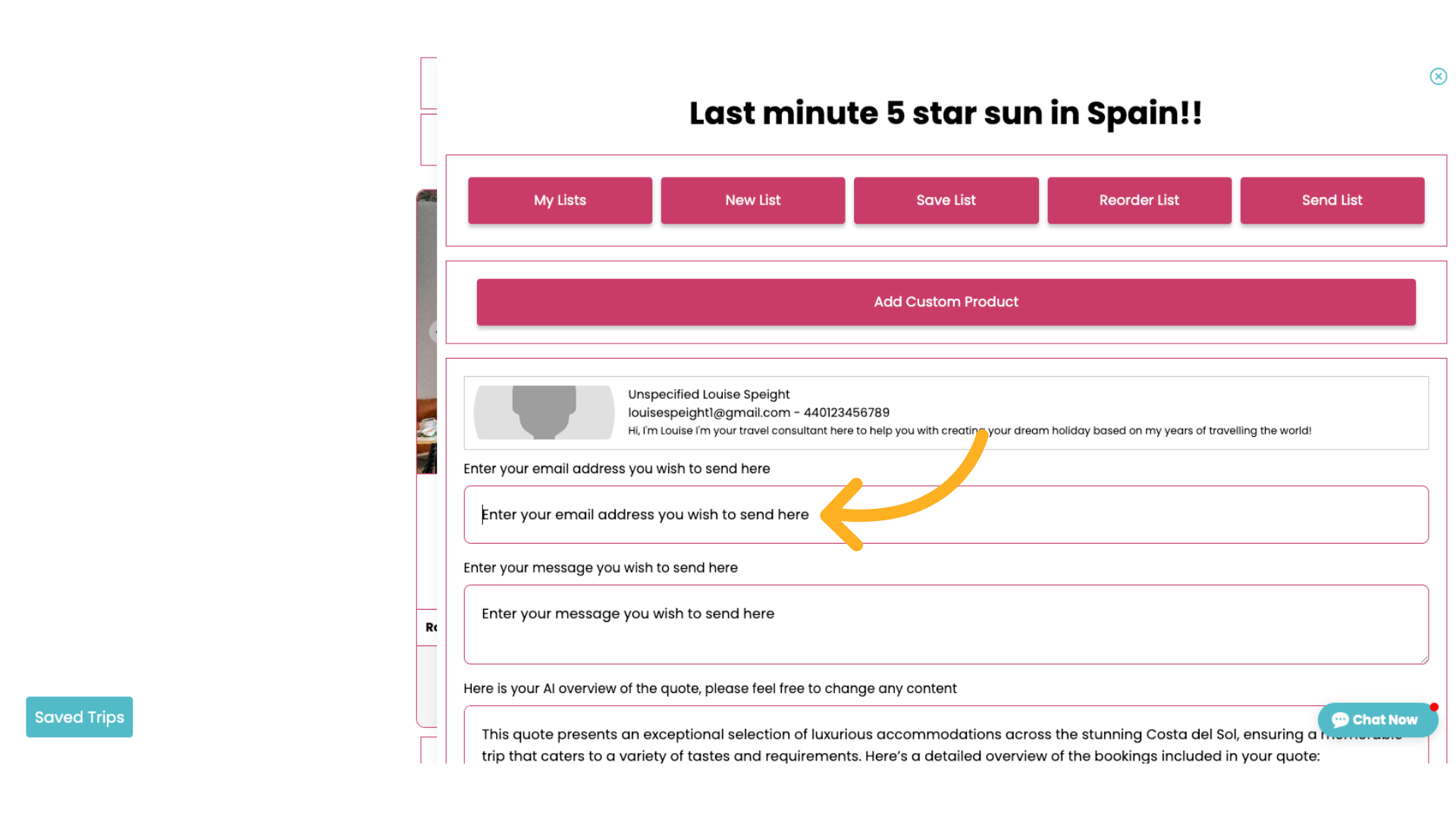Enter their email address