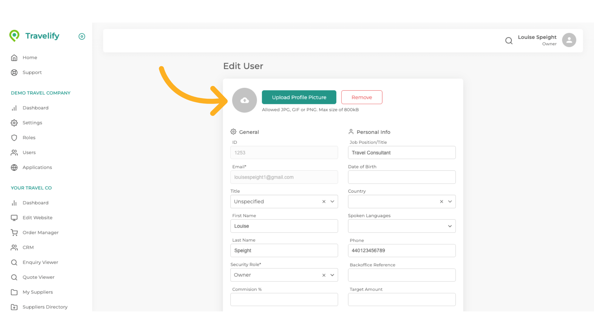 You can upload a Profile Picture