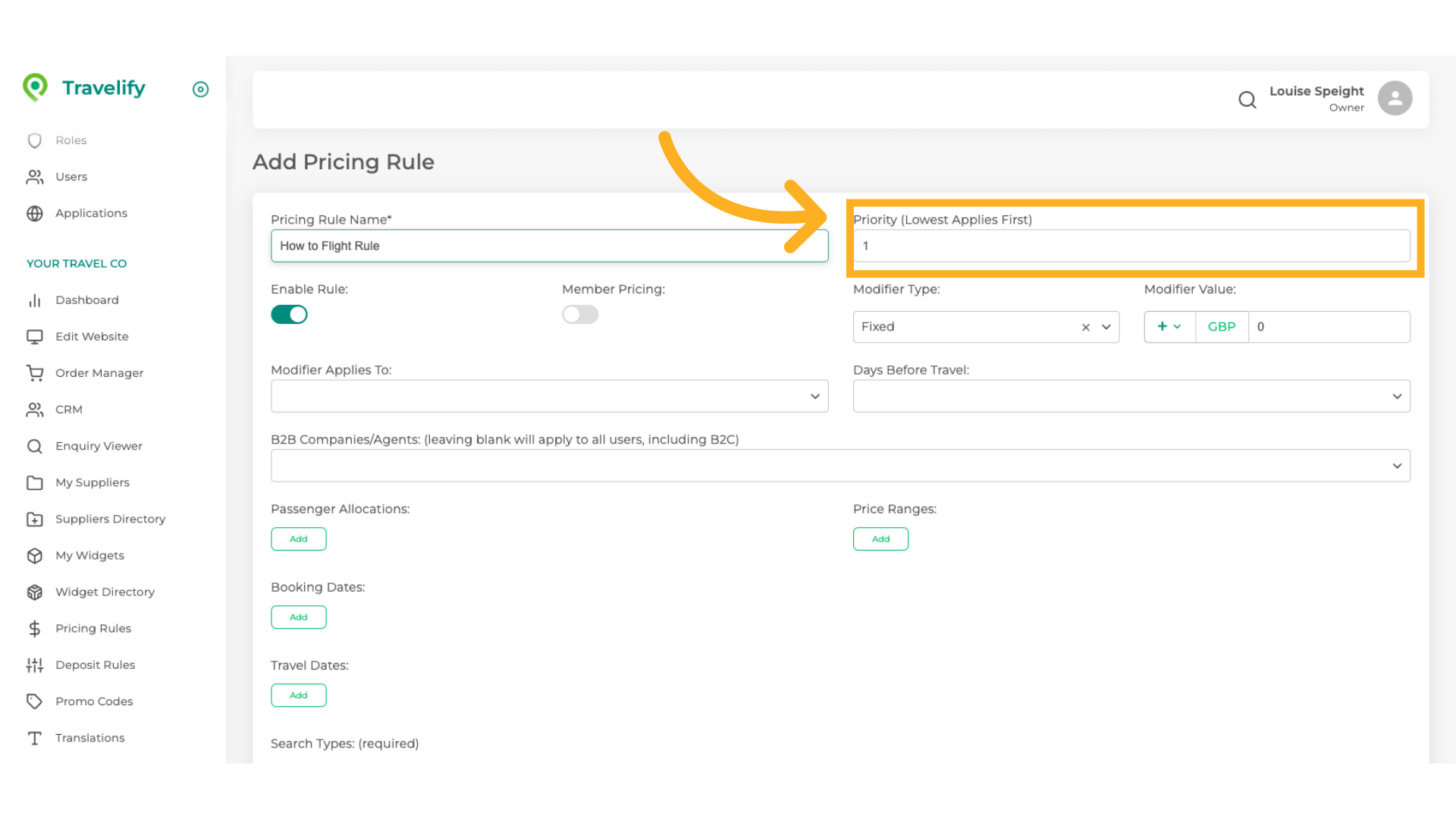 Leave Priority set as 1
