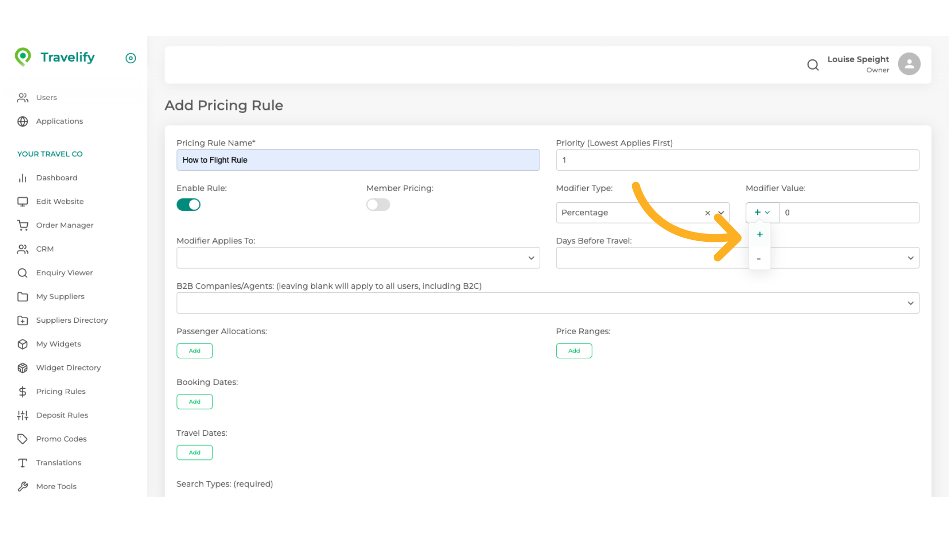 Make your selection from the dropdown
