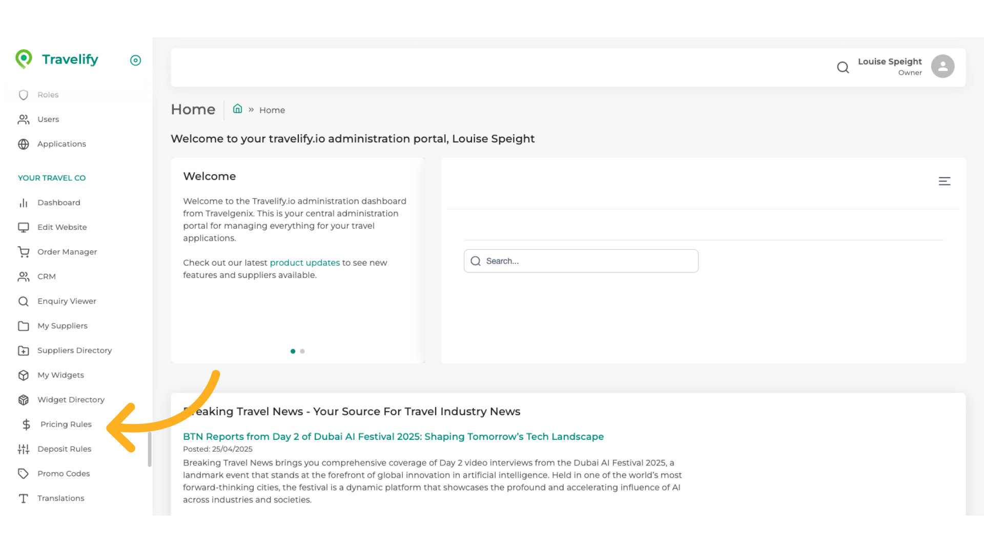 Click 'Pricing Rules'