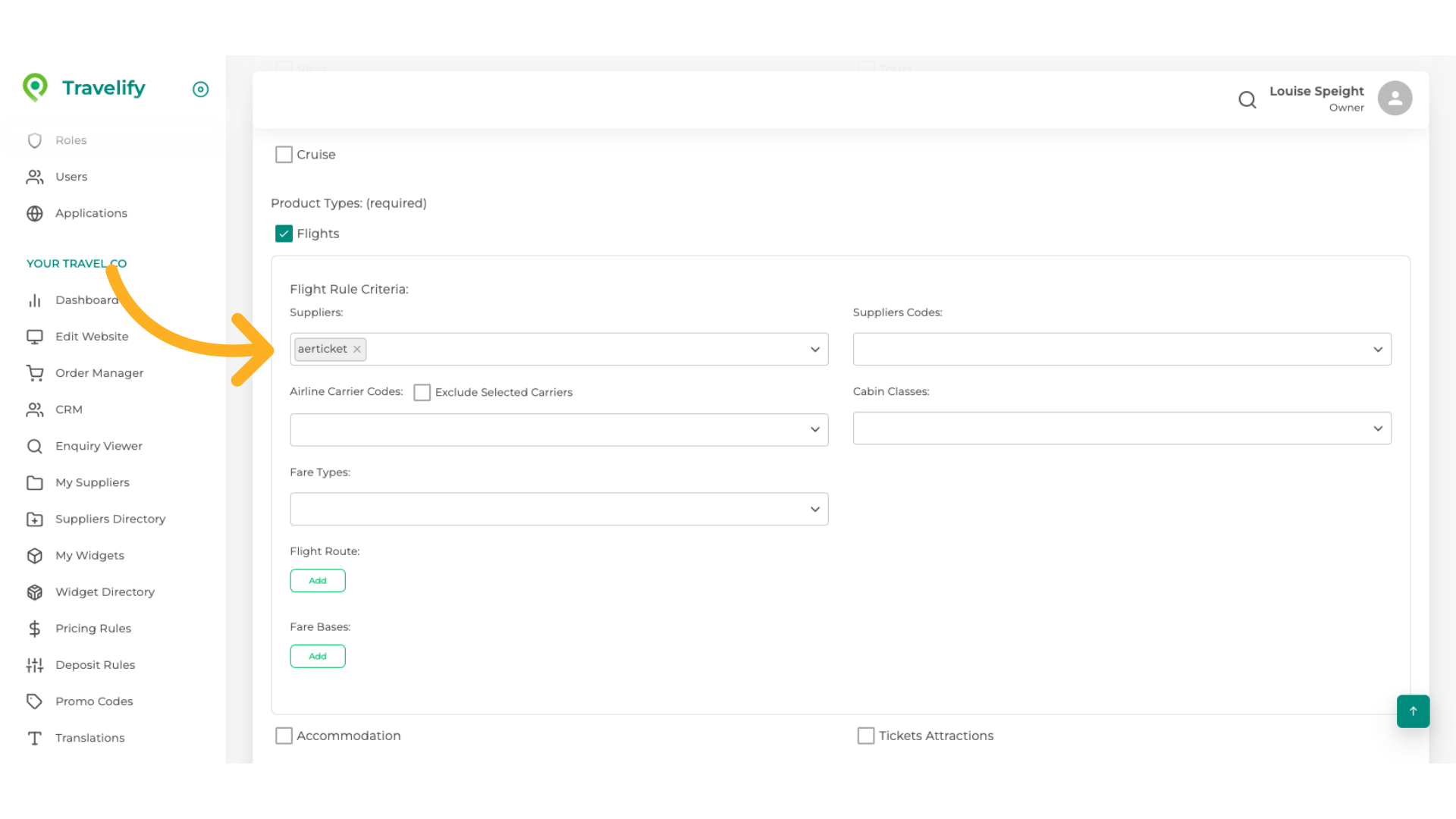 If you leave this field Blank it will include all your Flight Suppliers