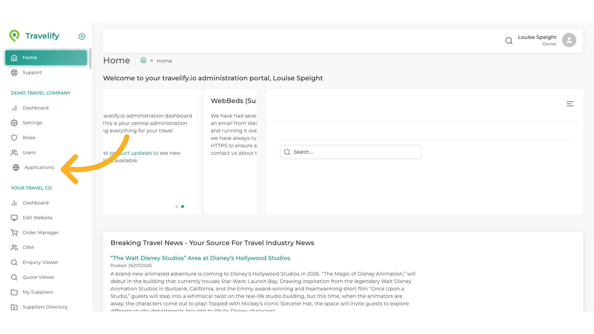 Click 'Applications'