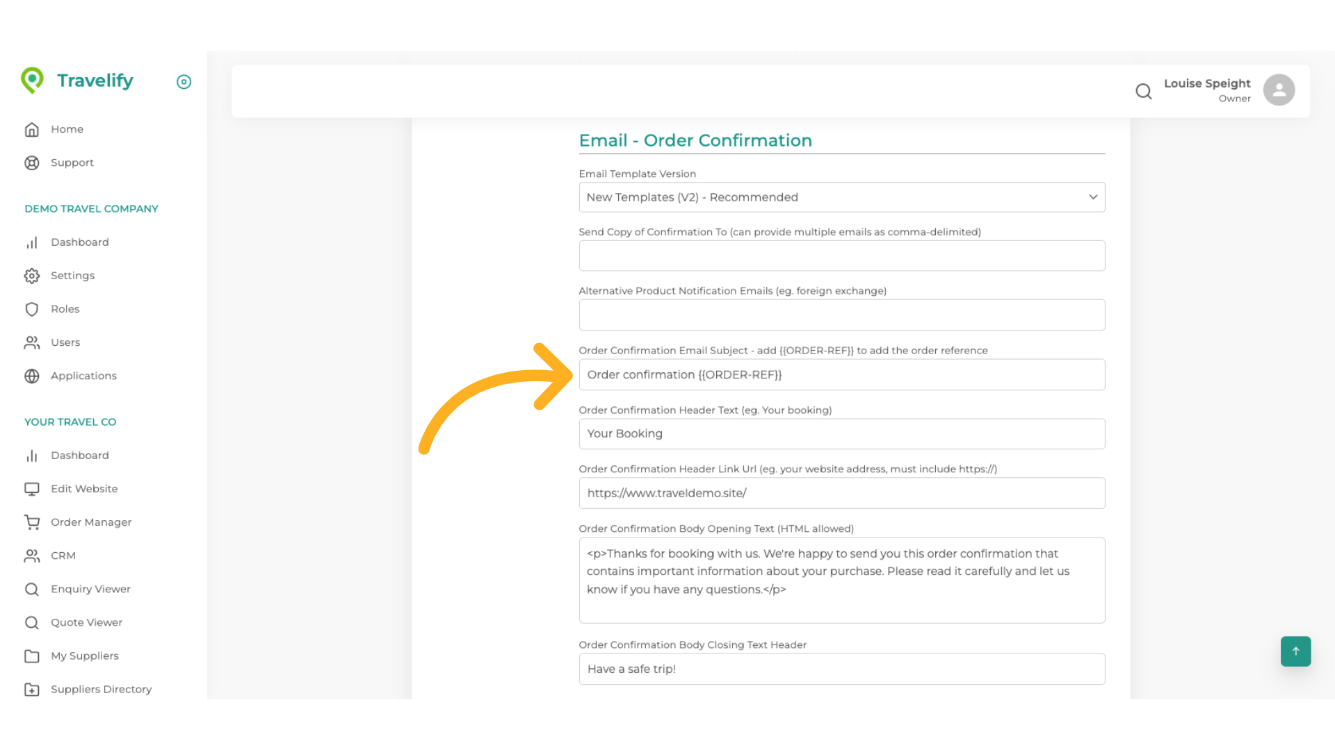 You can Edit the Email Subject