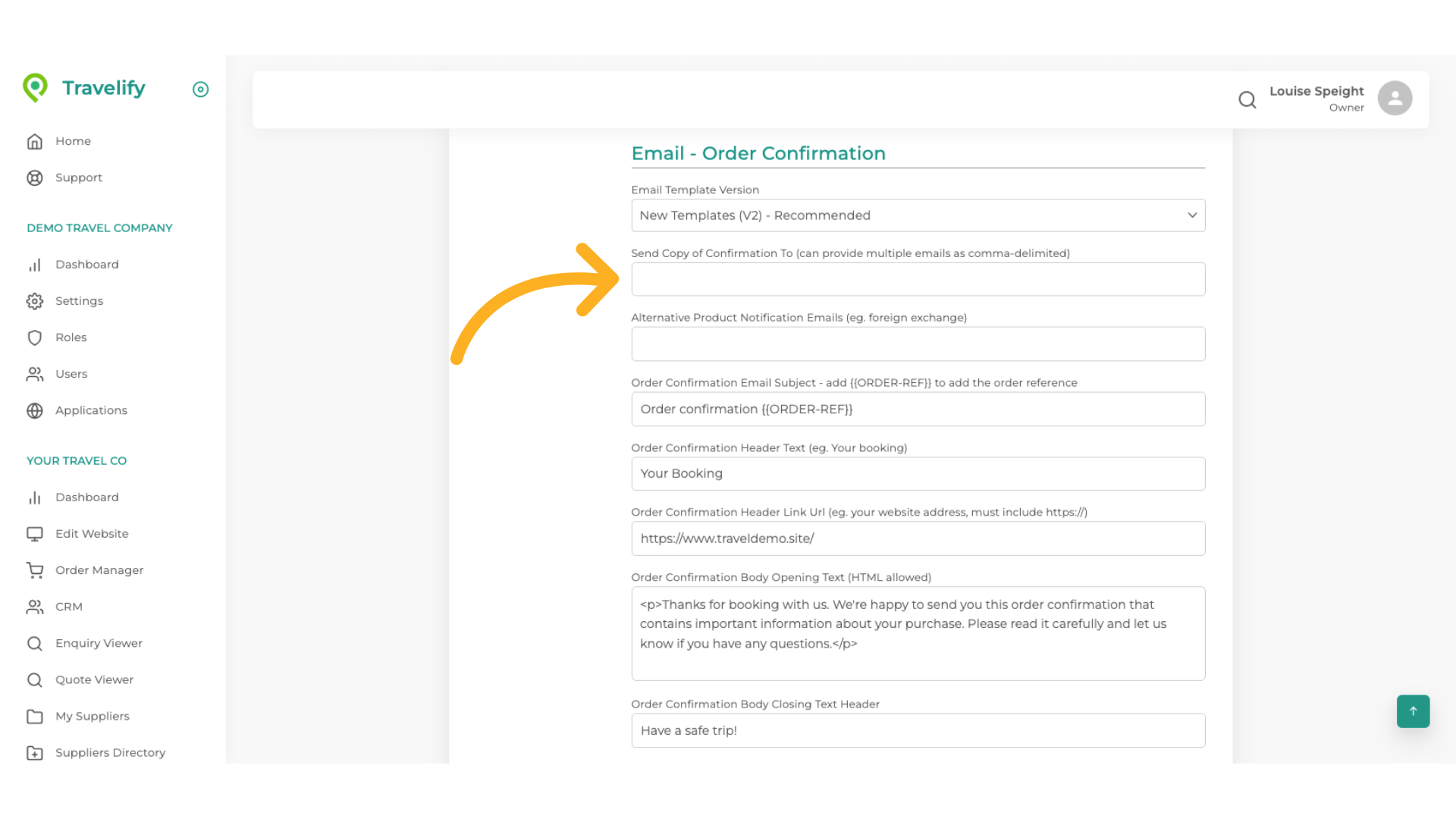 Add your email address here to receive a copy of the Confirmation 