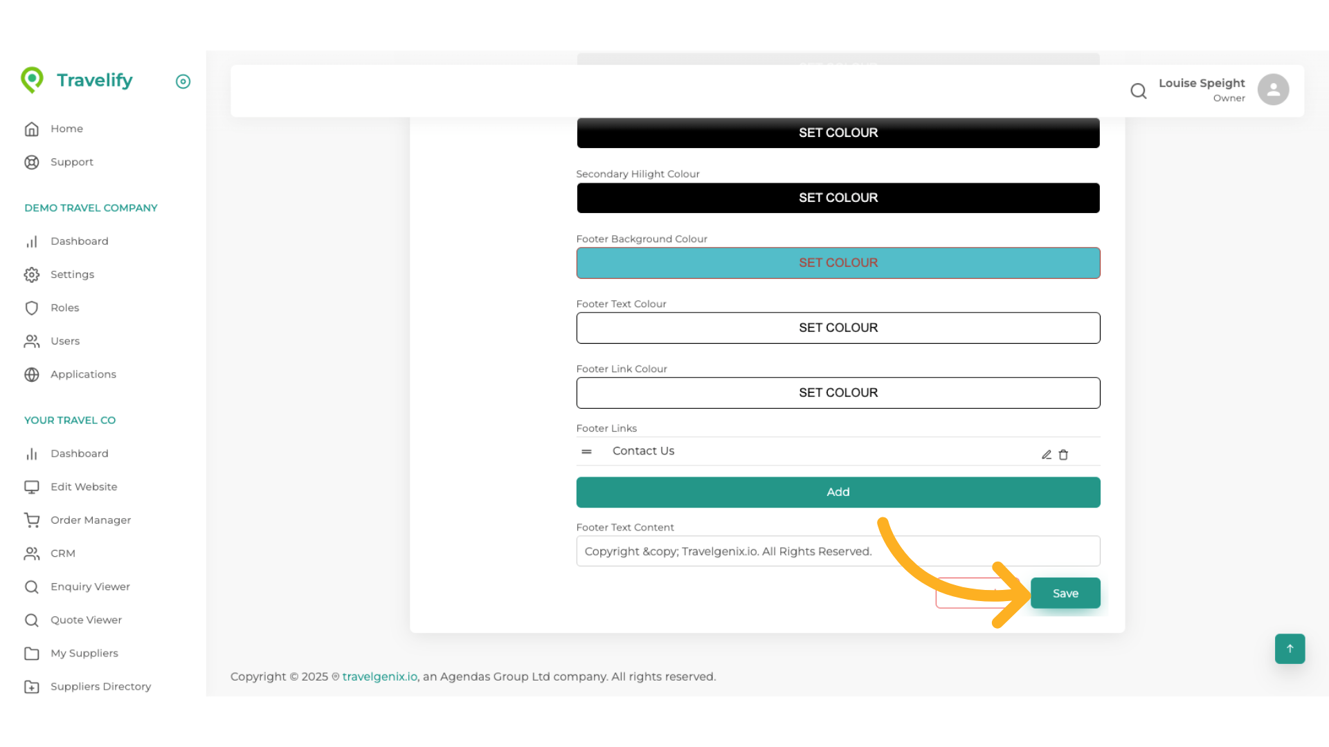 Scroll right to the bottom of the page to 'Save' changes