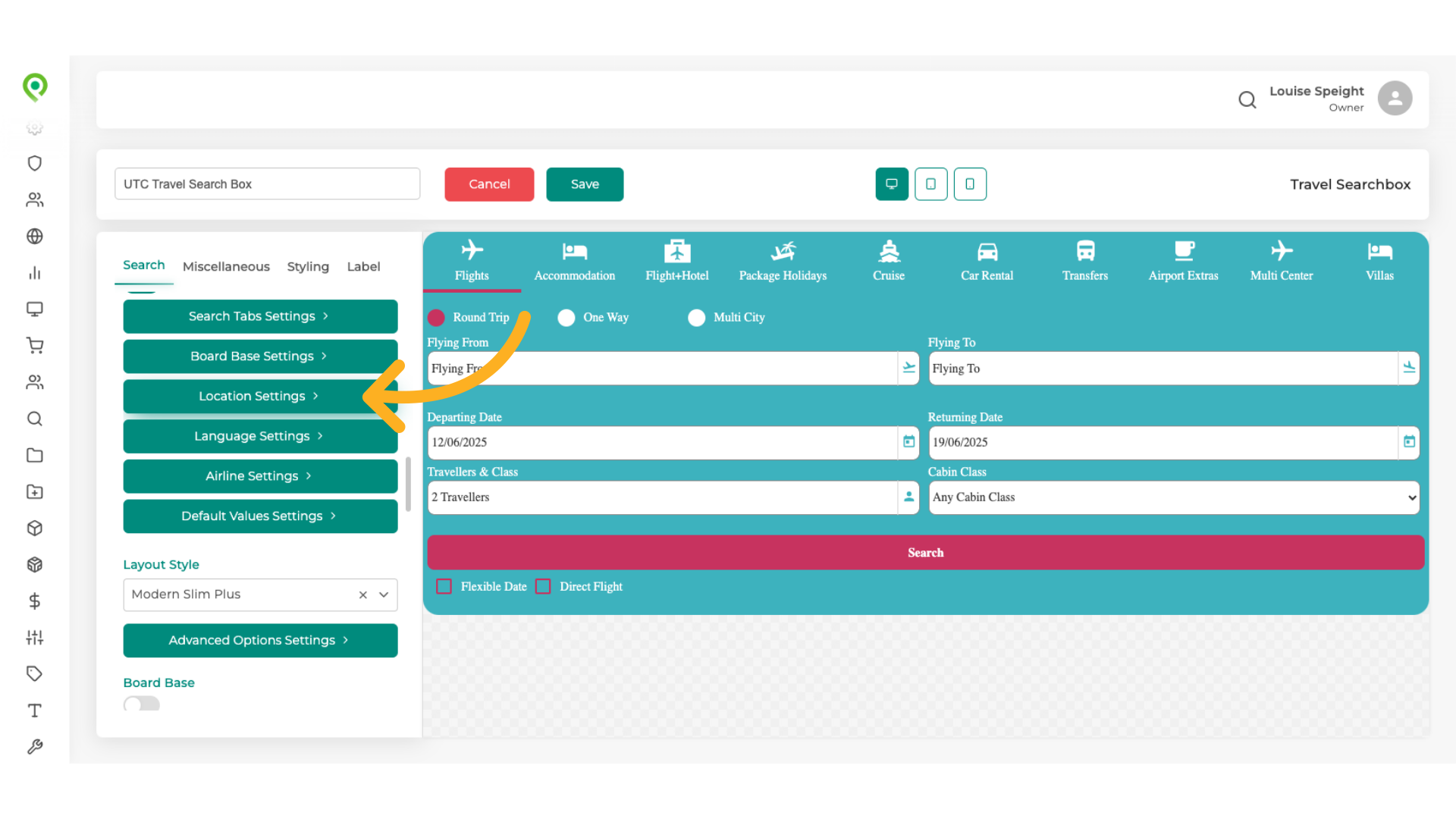 Scoll down to 'Location Settings'